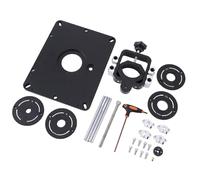 FAUOSWUK Elevador de Enrutador Ajuste Preciso Aleación de Aluminio para Ranurado de Fresado de Carpintería, 4 Anillos de Inserción, Configuración Rápida para de Mesa de Enrutador Recortado
