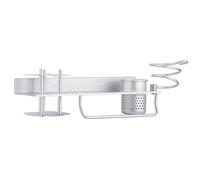 FAUOSWUK Estante de Baño de Aluminio Espacial Elegante con Toallero y Soporte para Secador de Pelo para un Almacenamiento Ordenado en Baños y Lavanderías