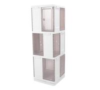FAUOSWUK Estantería Giratoria de Exhibición 360, Estante de Almacenamiento Alto para Espacios de Esquina Compactos, Dormitorio, Sala de Estar (3 Capas)