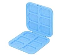 FAUOSWUK Estuche para Tarjetas de Juego 2 en 1, Soporte para Tarjetas de Juego con 12 Ranuras de Silicona para Tarjeta de Almacenamiento Tarjeta de Memoria SDHC (Azul)