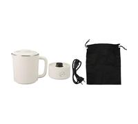 FAUOSWUK Hervible Eléctrica Portátil de 600 Ml, Calentador de Caldera de Agua de Hervidor de Agua de 600W, Hervidor de Viajes de café de té con Base, para Acampar (EU enchufe 220V)