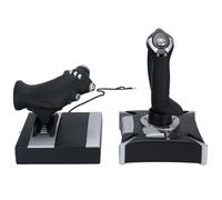 FAUOSWUK Joystick de Simulación, Controlador de Juego USB Gaming Flight Simulator con Retroalimentación de Amortiguación 4 Ejes 8 Vías POV 16 Teclas Programables, para Series X S Wins 7