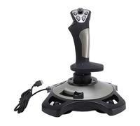 FAUOSWUK Joystick Simulador de Vuelo, Controlador de Palanca de Vuelo con Cable USB con Función de Vibración y Acelerador, 12 Botones Programables, Control de 4 Ejes, para Wins 7 8 10