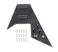 FAUOSWUK Juego de Golpeador Cargado para Guitarra, Configuración de Pastilla HH Precableada con Imanes de Cerámica y Encapsulado de Cera Completo, Conmutación Dividida de 4 Bobinas, para