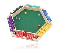 FAUOSWUK Juego de mesa de madera wooden dice board game 6 colores Shut The Box, juego de mesa interactivo, juego de mesa educativo para 6 jugadores, gran Dobbelsteenspelletjes