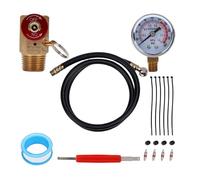 FAUOSWUK Kit de Reparación de Tanque de Aire, Manguera de PVC con Esfera NPT de 0-200PSI con Válvula de Derivación de Seguridad de Latón, para Remolques RV y Vehículos de Camping