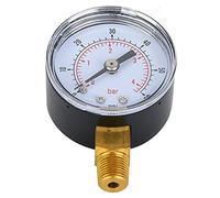 FAUOSWUK Manómetro Mecánico de Doble Escala con Números Claros, Conexión BSPT de 1/8 Pulgadas para Aire, Aceite, Agua, 0-15psi, 0-1bar para Aficionados Al Bricolaje en el Hogar (0-60 psi, 0-4bar)