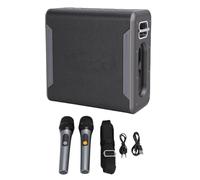 FAUOSWUK Máquina de Karaoke, Altavoz Bluetooth Portátil con 2 Micrófonos Inalámbricos Luces LED 60 W de Potencia 4000 MAh Batería 8-10 Horas de Reproducción, para Fiestas Reunione