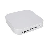 FAUOSWUK Mini M4 Dock, Concentrador de Soporte de Aleación de Aluminio con Ranuras Duales M.2 SSD, Puertos USB-A de 10Gbps, Lector de Tarjetas de Memoria para Mini 2024 (Enchufe Europeo)