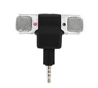 FAUOSWUK Mini Micrófono Estéreo con Conector Chapado en Oro de 3,5 Mm para Teléfonos