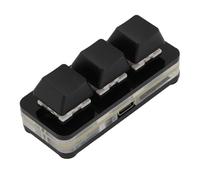 FAUOSWUK Mini Teclado de 3 Teclas, Teclado Mecánico Programable con Retroiluminación RGB e Interruptores Rojos Intercambiables en Caliente, Plug and Play para PC Gaming Office (Negra)