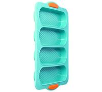 FAUOSWUK Molde de Silicona para, 4 Ranuras, Herramienta de Cocina Fácil de Desmoldar para Entusiastas de la Repostería, 33,4x23,5 Cm (Verde)