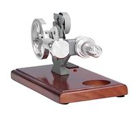 FAUOSWUK Motor Stirling de Aire Caliente Herramienta Educativa para Presentaciones en el Aula Física Aprendizaje Mecánico Regalo Ideal para Niños Hecho con Materiales de Primera Calidad 18x9x9cm