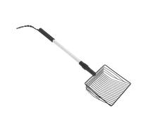 FAUOSWUK Pala Extensible para para Gatos, Largo de Metal Liviano con Detección de Distancia de Orificio de 7 Mm, para Mascotas Que Se Arrastran, Pollos, Hámsteres, Gat (de 2 Secciones Modelo A)