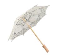 FAUOSWUK Paraguas de Encaje Nupcial Elegante Paraguas Artesanal de Encaje para Bodas, Accesorios de Fotografía de Baile, Bueno para Uso Diario u Ocasiones Especiales (Trompeta Beige)