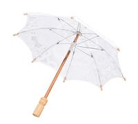 FAUOSWUK Paraguas de Encaje Nupcial Elegante Paraguas Artesanal de Encaje para Bodas, Accesorios de Fotografía de Baile, Bueno para Uso Diario u Ocasiones Especiales (Trompeta Blanca como la Leche)