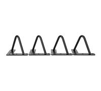 FAUOSWUK Patas de Mesa de Metal Diseño Elegante en Forma de U para Mesas de Centro Paquete de 4 Soportes de Hierro Recubierto Negro de 10 Cm de Altura (Pequeña)