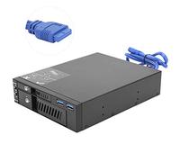 FAUOSWUK Ratch de Disco Duro, Caja de Disco Dual del Disco Duro para Discos Duros de 2.5/3.5 Pulgadas con Puertos USB 3.0 y Función de Bloqueo