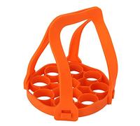 FAUOSWUK Rejilla de Silicona Duradera para Vaporizador de Huevos con 9 Orificios para Cocinar a Presión Fácilmente y Cocinar Multifunción, Incluye 2 Asas, 1 Unidad (Naranja)