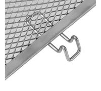 FAUOSWUK Rejilla para Horno de Acero Inoxidable con Rotación de 360 Grados para Barbacoa y Tostar Nueces, 18x14cm, Ideal para Cocinar Al Aire Libre