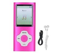 FAUOSWUK Reproductor MP3, Reproductor MP4, Reproductor de Audio Digital, Pantalla a Color de 1,8 Pulgadas, Tarjeta de Memoria de 16 GB, Sonido HiFi sin Pérdida con Almacenamiento (Morado Rosa)
