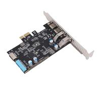 FAUOSWUK Tarjeta de Expansión USB PCIE de 5 Gbps, 2 Puertos Tipo C y 2 Puertos USB 3.0 con Chip 720201, Tipo E y Adaptador de Panel Frontal IDC de 19 Pines para PC de Escritorio 11 10 8 7