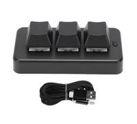 FAUOSWUK Teclado Mecánico de 3 Teclas, Teclado Personalizable BT con Cable USB y Conectividad Dual para Computadora Universal (Negro)