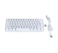 FAUOSWUK Teclado para Juegos de 61 Teclas, Teclado de Membrana Retroiluminado RGB con 3 Modos 2,4G BT con Cable, para Juegos de PC, Oficina, Dormitorio en Casa (Blanca)