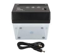 FAUOSWUK Trituradora de Papel USB, Mini Trituradora Eléctrica para Papel A4 A6 con Papelera Transparente y Abridor de Cartas, de Corte en Tiras Portátil para Oficina, Hogar,