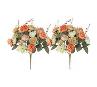 Faux Bouquet - Realistic Artificial Flowers Set | 2-piece Realistic Faux Flower Bouquets para jarrones; Perfecto para el hogar decoración en salas de estar, dormitorios, cocinas, mesas, escritorios