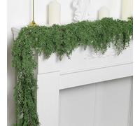 Faux Cedar Pine Garland, Garlands For Home Decoration Christmas, Christmas Garland Decorations, Norfolk Pine Garland, Prelit Christmas Cedar Garland For Stairs, Dining Table, Fireplace (1pc)