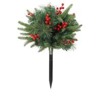 Faux Cedar Trees - Decorative Artificial Cedar Plant Stakes | Christmas Outdoor Fake Plants for Porch, Patio, Planter, Evergreen Holiday Décor or Seasonal Display, 15.75x21.65in