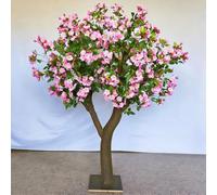 Faux Cherry Blossom Tree,Realistic Artificial, Pink Flower with Natural Trunk, Ideal for Home Office Wedding Decoration(4.5M)