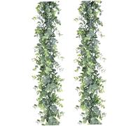 Faux Eucalyptus Garland 2 PCS Simulación de 6 pies Verde Realista Eucalipto Decoración Garland de vegetación Decorativa Falsa para la Pared de la Mesa de Bodas ...