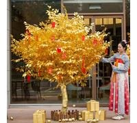 Faux Ficus Tree, New Year Decor Artificial Golden Banyan Yellow Ginkgo Used for Wedding Activities, Indoor and Outdoor(6M)