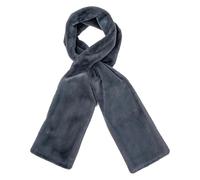 Faux Fur Pull Through Scarf With Zipper Pocket for Cell Phone And Valuables Wrap Up Warm Cozy Pull-Through Scarf(Gray)