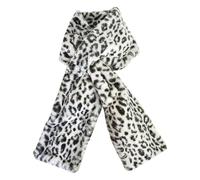 Faux Fur Pull Through Scarf With Zipper Pocket for Cell Phone And Valuables Wrap Up Warm Cozy Pull-Through Scarf(White)