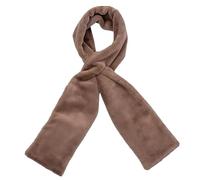 Faux Fur Pull Through Scarf With Zipper Pocket for Cell Phone And Valuables Wrap Up Warm Cozy Pull-Through Scarf(Brown)