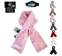 Faux Fur Scarf with Hidden Zipper Pocket,Women Winter Pocket Scarf,Fur Neck Collar Scarves Cozy Wrap Secure Concealed Storage (Pink)