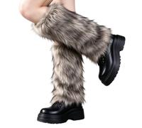 Faux Furs Boot Covers - Fuzzy Leg Warmers - Soft Plush Sleeves for Women | About 22 x 16 x 6 cm | Leg Warmers Fuzzy Soft Plush Multifunctional | Long Polar Fluffy Cuff, Fall Winter Guard for Travel