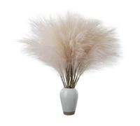 Faux Grass Decor - Fabric, 18.5-19.3in Pampas Grass Plant Artificial Stem | No Shedding Long Lasting Decorative Flower, Realistic Home Decor Accent For Living Room, Study, Shelf, Table,