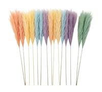 Faux Pampas - Grass Decor Artificial Flowers Boho | Vase Fillers Realistic Soft Texture Reeds Elegant Neutral Arrangement Long Set 15 Pieces for Home, Wedding, Office, Styling