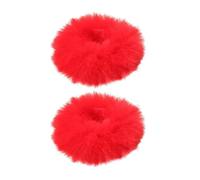 Faux Rabbit Elastic Headbands - 2 uds. Furry Hair Scrunchies, Faux Rabbit