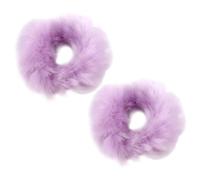 Faux Rabbit Elastic Headbands - 2 uds. Furry Hair Scrunchies, Faux Rabbit