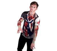 Faux Real Tees, Camiseta de Zombi para Hombre, Multicolor, Large
