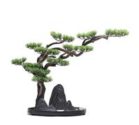 Faux Tree Chinese Sand Table Ornaments Zen Acogedor de Pino Bonsai Paisaje Creativo Decoraciones para el hogar Plantas Falsas Interiores (a)