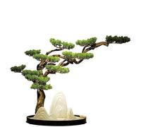 Faux Tree Chinese Sand Table Ornaments Zen Acogedor de Pino Bonsai Rockery Creative Landscape Decoraciones para el hogar Faux Plants Indoor (b)