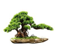 Faux Tree Simulación de Estilo Chino Bonsai Acogedor de Adornos de Pino de la Oficina Decoración de la Sala de Estar del Porche Cañas del árbol de árboles Zen Faux Faux