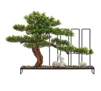 Faux Tree Welcoming Pine Simulation Ornaments Chinese Green Plants Porch Living Room TV Cabinet Landscape Desktop Decoration Faux Plants Indoor