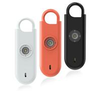 Fauxomor Alarma Personal para Mujeres, Pack de 3 de 140 dB Llavero Autodefensa Personal con Luz Estroboscópica e Aviso de Batería Baja, Regalo para Niños y Personas Mayores(Blanco+Naranja+Negro)